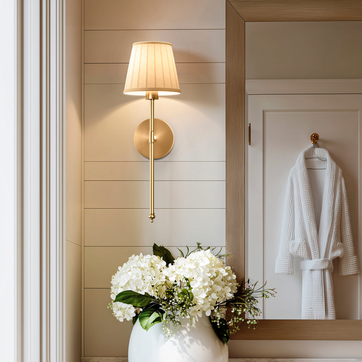 WIRELESS PLEATED WALL SCONCES (SET OF 2)