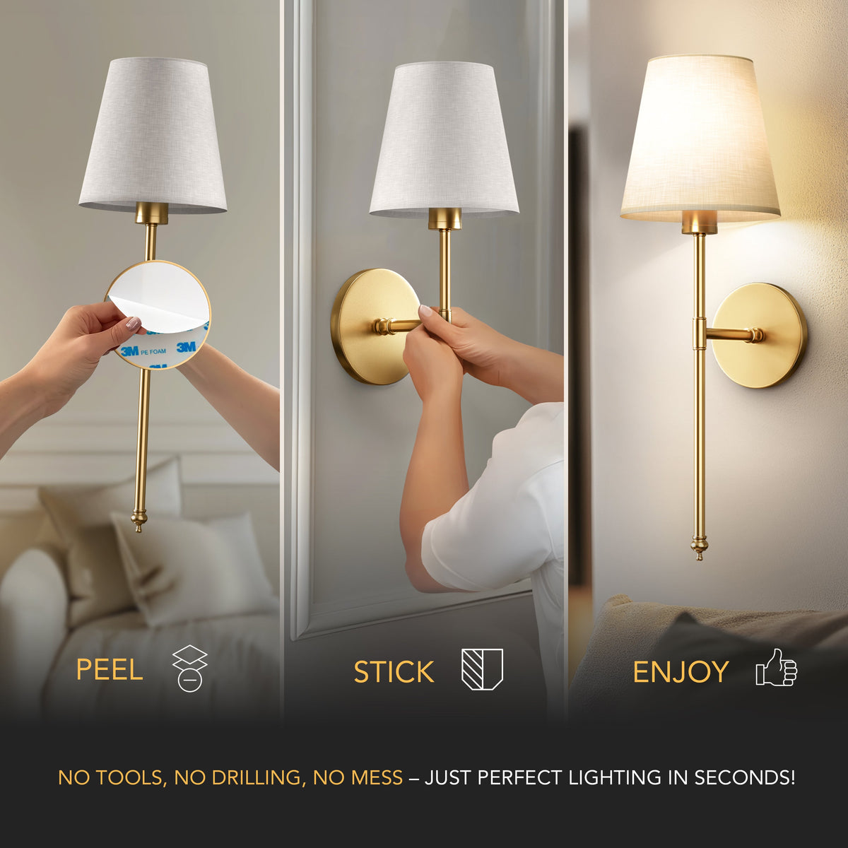 WIRELESS WALL SCONCES ( SET OF 2 )