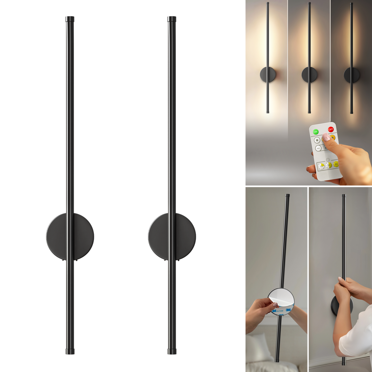 WIRELESS MODERN WALL LIGHTS (SET OF 2)