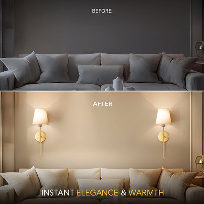 WIRELESS WALL SCONCE (SET OF 2 + 2 BULBS INCLUDED)