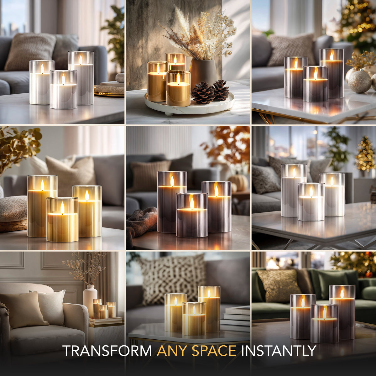 FLAMELESS WIRELESS CANDLES ( SET OF 3)